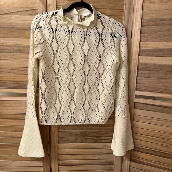 See by Chloe Bell Sleeve Crochet Top Size S - Picture 5 of 8